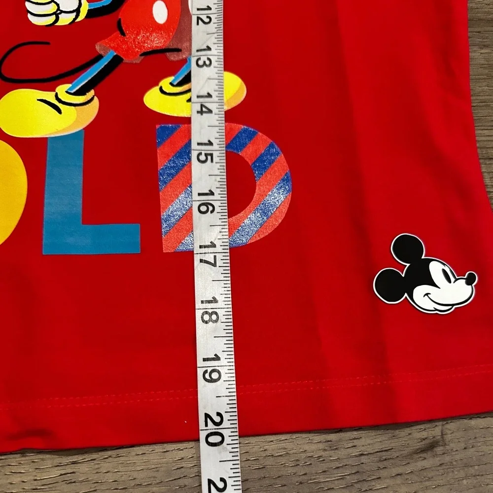 Freeze Max Disney Mickey Mouse T-Shirt Womens M Red Bring The Bold Boxy NWT